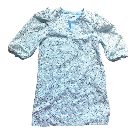 Cartonlina Nantucket Isabella Embroidered Eyelet Dress XS Spun Sugar Light Blue - Picture 3 of 6